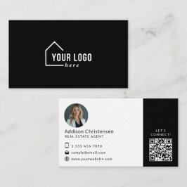 Visita Logotipo inmobiliario negro Foto Tarjeta de presen