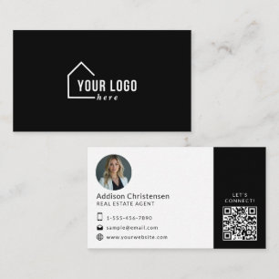 Visita Logotipo inmobiliario negro Foto Tarjeta de presen
