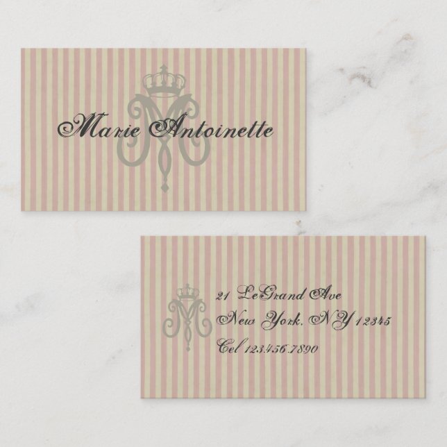 Visita Logotipo Marie Antoinette - Tarjeta de presentació (Anverso / Reverso)