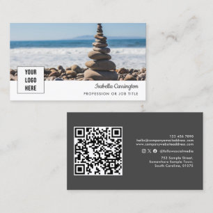 Visita Logotipo mínimo Foto Código QR Tarjeta de presenta