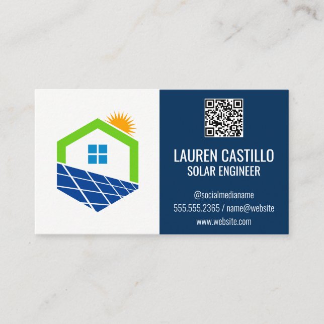 Visita Logotipo solar residencial | Tarjeta de presentaci (Anverso)