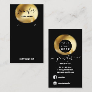 Visita Logotipo tarjeta de joyería medios sociales Black