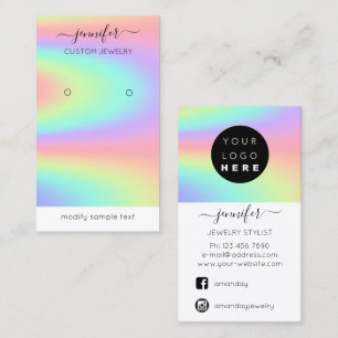 Visita Logotipo tarjeta de joyería Personalizado social 
