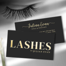 Luxe Black Gold Lash Technician Tarjeta de Negocio