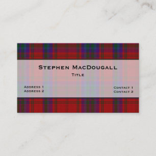 Visita MacDougall Tartan Plaid Personalizado tarjeta de v