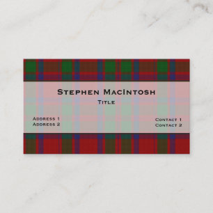 Visita MacIntosh Tartan Plaid Personalizado tarjeta de vi