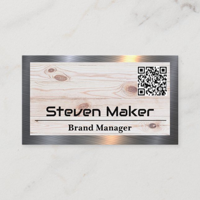 Visita Madera | Recorte Metalizado | Tarjeta de presentac (Anverso)