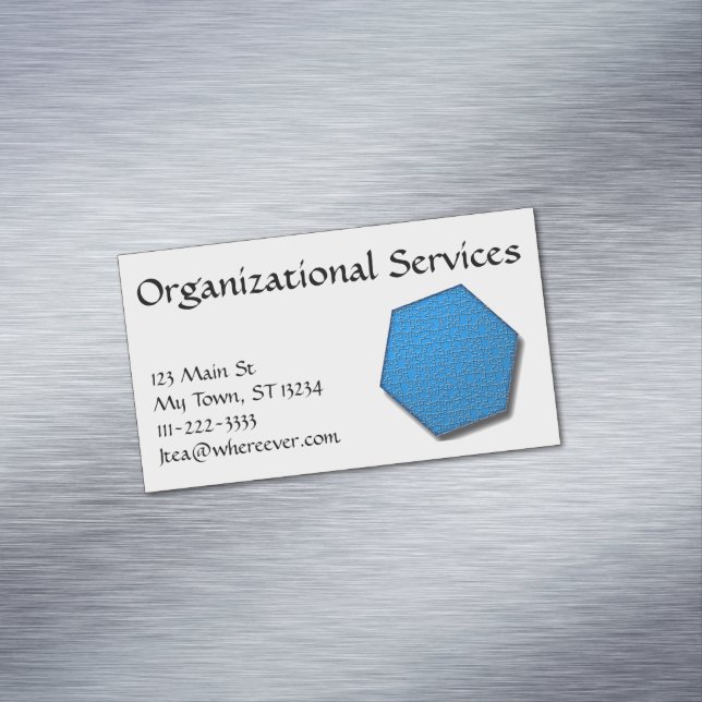 Visita Magnética Bus. Tarjeta (mag) - Rompecabezas/azul de Hexagon  (In Situ)