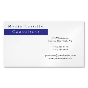 Visita Magnética Moderna tarjeta de perfil Minimalista azul elegant