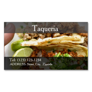 Visita Magnética servicios de taquería tarjeta de negocio editable