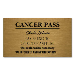 Visita Magnética Tarjeta de ánimo divertida de oro para el cáncer d