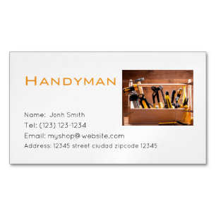 Visita Magnética tarjeta de negocios editable de handiman services