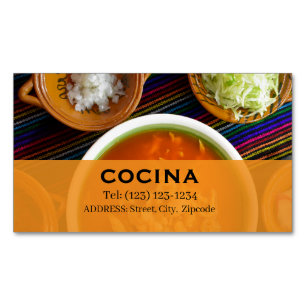 Visita Magnética tarjeta de presentación de cocina editable