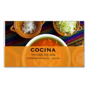 Visita Magnética tarjeta de presentación editable de cocina