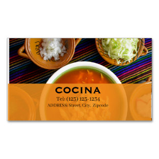 Visita Magnética tarjeta de presentación editable de cocina