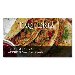 Visita Magnética tarjeta de presentación editable de taquería