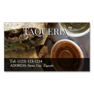 Visita Magnética tarjeta de presentación editable de taquería