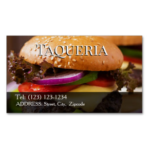 Visita Magnética tarjeta de presentación editable de taquería