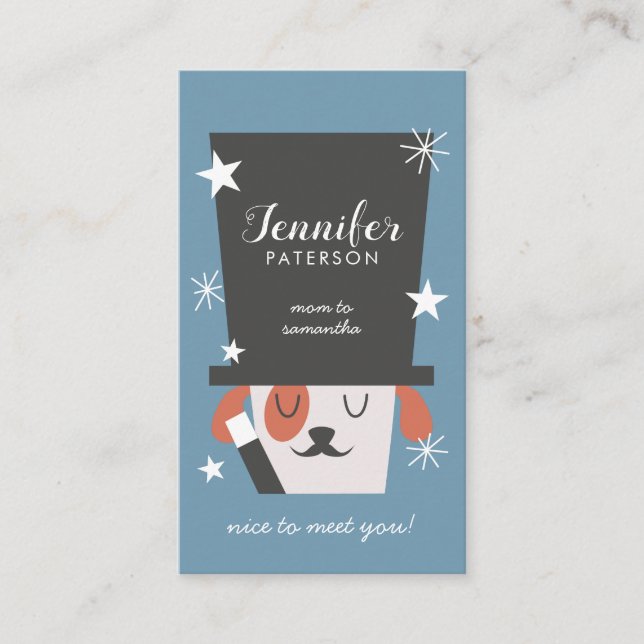 Visita Mago lindo del perro de la tarjeta del contacto de (Anverso)