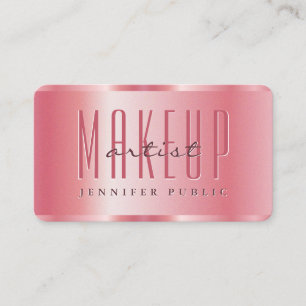 Visita Makeup Artist Tarjeta de Negocios Elegante Rosa Go