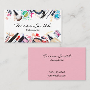 Visita Makeup Artista Salón Salón Belleza Tarjeta de Nego