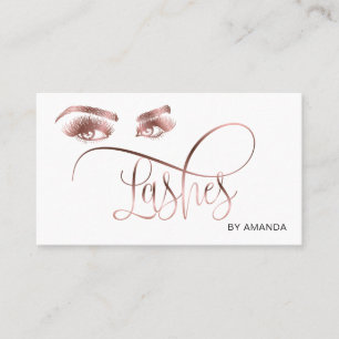 Visita Makeup Eyebrow Eyes Lashes Rosa Tarjeta de Negocio