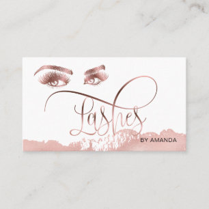 Visita Makeup Eyebrow Eyes Lashes Rosa Tarjeta de Negocio