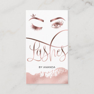 Visita Makeup Eyebrow Eyes Lashes Rosa Tarjeta de Negocio