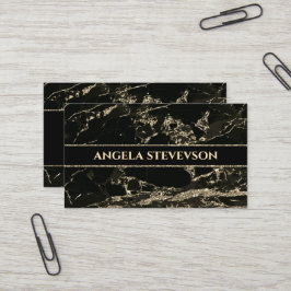 Visita Makup Artist Black Marble Gold Tarjeta de negocios