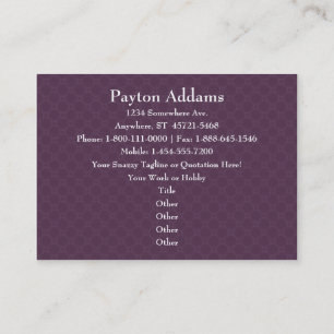 Visita Mandala violeta de los pétalos - tarjeta de visit