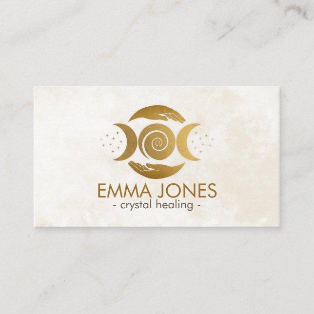 Visita Manos de curación - Triple luna - Tarjeta de visit (Anverso)