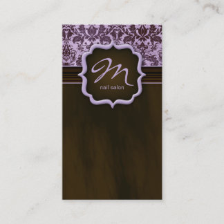 Visita Maquillaje Artista Tarjeta de Negocio Damask Purpl