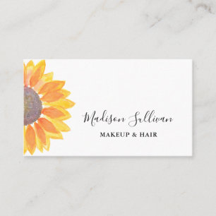Visita Maquillaje De Girasol Amarillo Y Tarjeta De Negoci