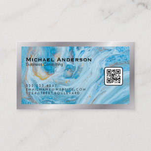 Visita Marble azul   Tarjeta de presentación de códigos Q