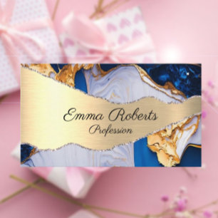 Visita Marble Elegant Typography Tarjeta de negocios Agat