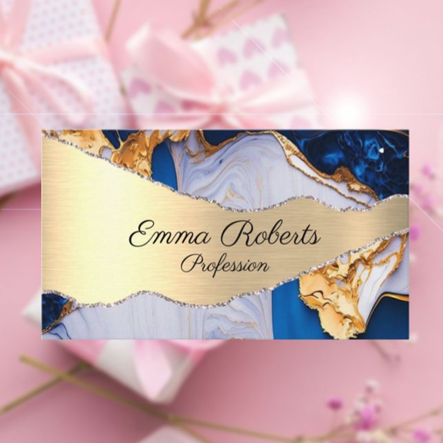 Visita Marble Elegant Typography Tarjeta de negocios Agat (Subido por el creador)