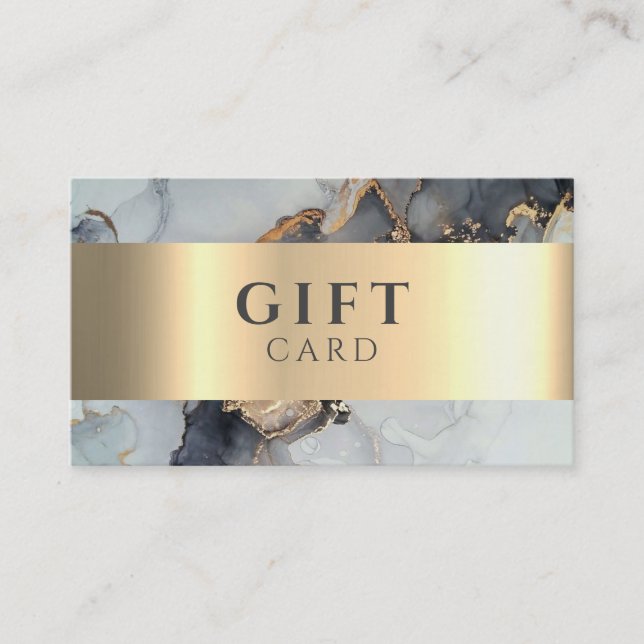 Visita Marble Elegante White Faux Gold Beauty Tarjeta de  (Anverso)