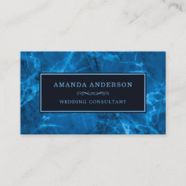 Visita Marco azul elegante y mármol | Tarjeta de presenta