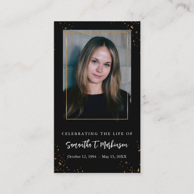 Visita Marco dorado simple y moderno tarjeta de oración (Anverso)