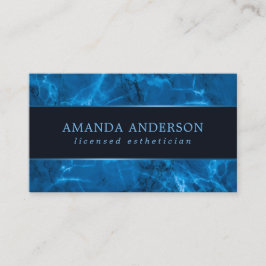 Visita Marco metálico azul y mármol| Tarjeta de presentac