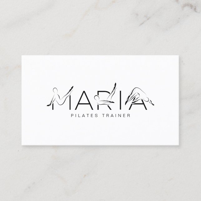 Visita MARIA Nombre Pilates Instructor Tarjeta de present (Anverso)