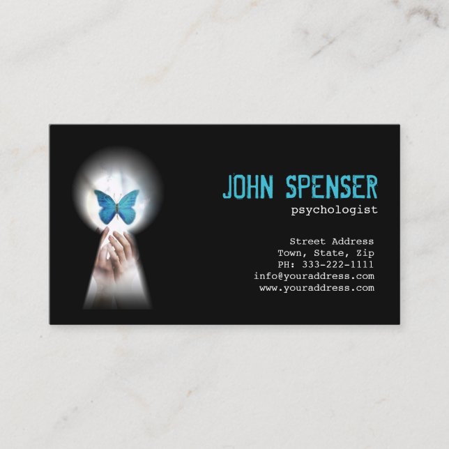 Visita Mariposa azul psicóloga de la tarjeta Keyhole (Anverso)