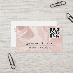 Visita Mármol rosa   Tarjeta de presentación de código QR
