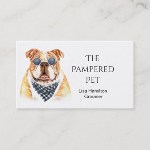 Visita Mascota de bulldog Groomer/Vet/Sitters Tarjeta de 