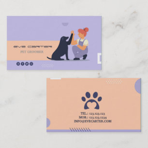 Visita Mascota Groomer / Tarjeta de atención profesional 