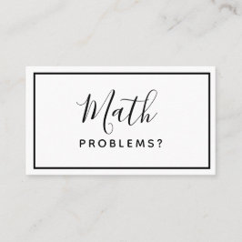 Visita Math Tutor - Tarjeta de presentación simple Minima