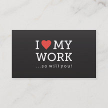 Me encanta mi tarjeta de presentación de trabajo n