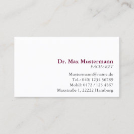 Visita médico sencillo tarjeta de presentación