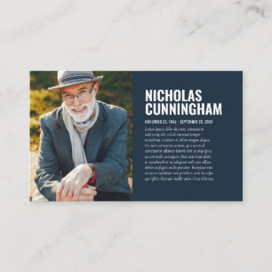 Visita Memorial funerario en tarjeta de fotos de memoria 