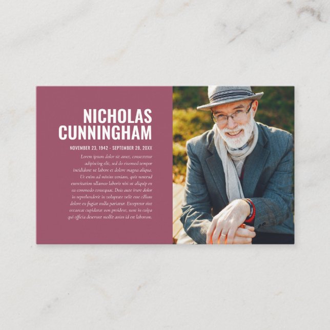 Visita Memorial funerario en tarjeta de fotos de memoria  (Anverso)